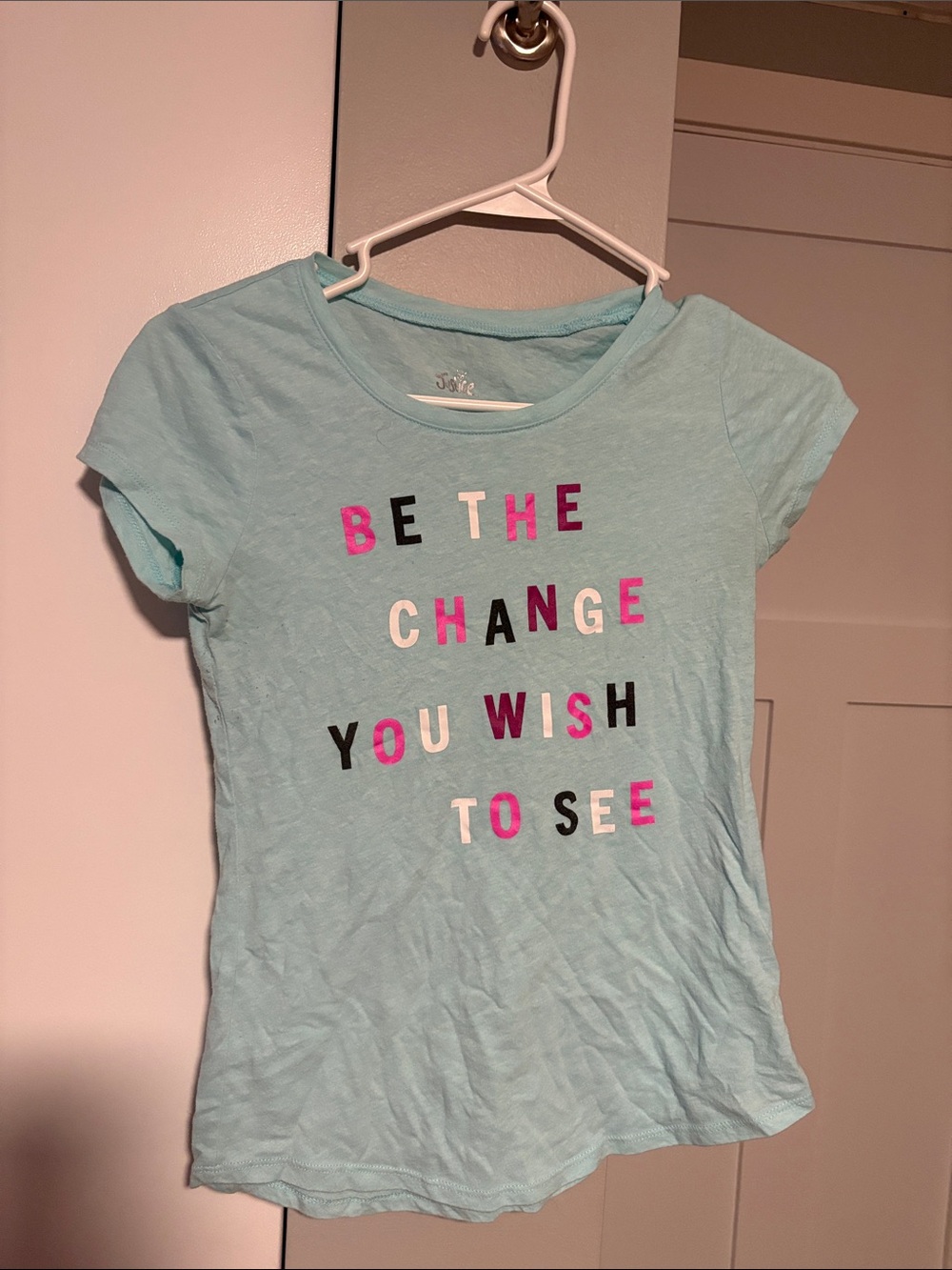 Justice Light Blue 'Be The Change' Short Sleeve Tee